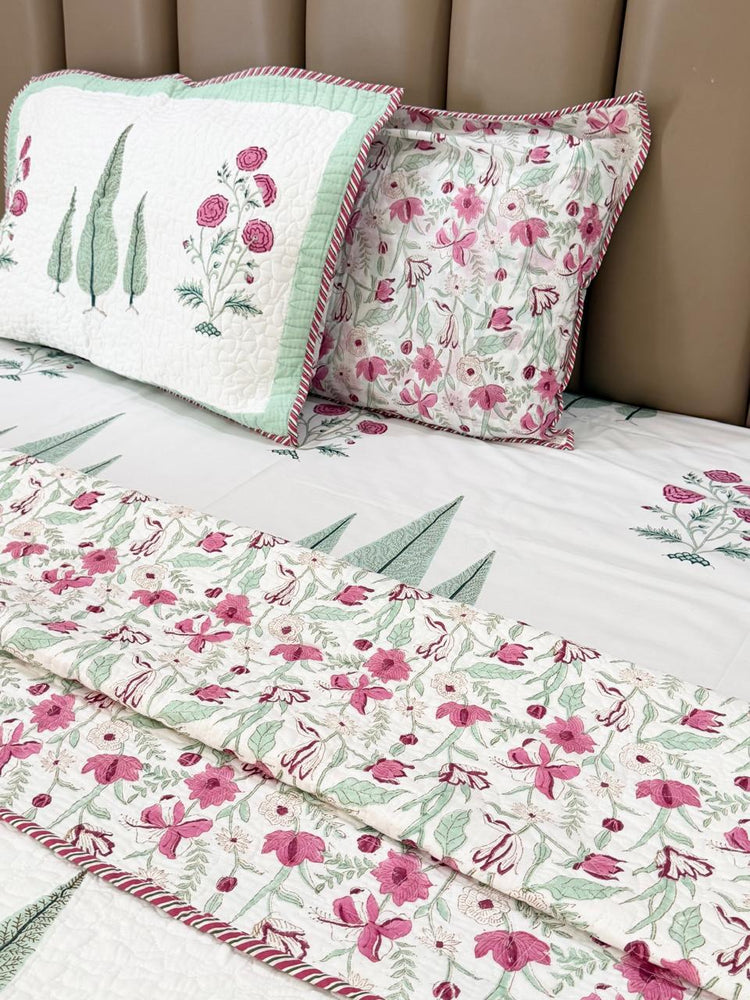 Gulabi - Premium Cotton Handblock Print Bedsheet Set