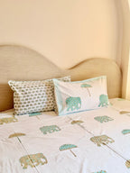 Gardenia - Premium Cotton Handblock Print Quilted Bedsheet Set