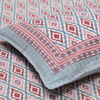 Cotton Print Bedsheet with 2 pillow covers - Ikat Lavender