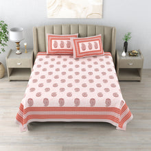 Load image into Gallery viewer, 100% Cotton Block Print Bedsheet - Paisley rustic
