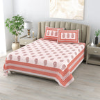 Cotton Print Bedsheet with 2 pillow covers - Rustic Paisley