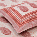 Cotton Print Bedsheet with 2 pillow covers - Rustic Paisley