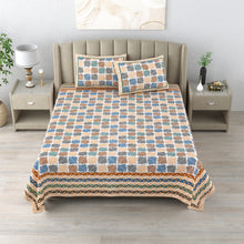 Load image into Gallery viewer, 100% Premium Cotton Printed Bedsheet- Leafy
