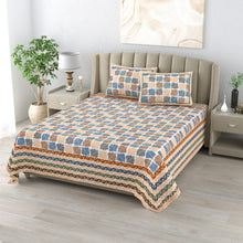 Load image into Gallery viewer, 100% Premium Cotton Printed Bedsheet- Leafy
