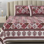 Cotton Print Bedsheet with 2 pillow covers - Rama