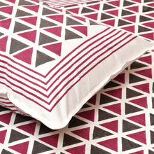 Load image into Gallery viewer, Super King Cotton Hand Block Printed Bedsheet - Imperial Pyramid Maroon
