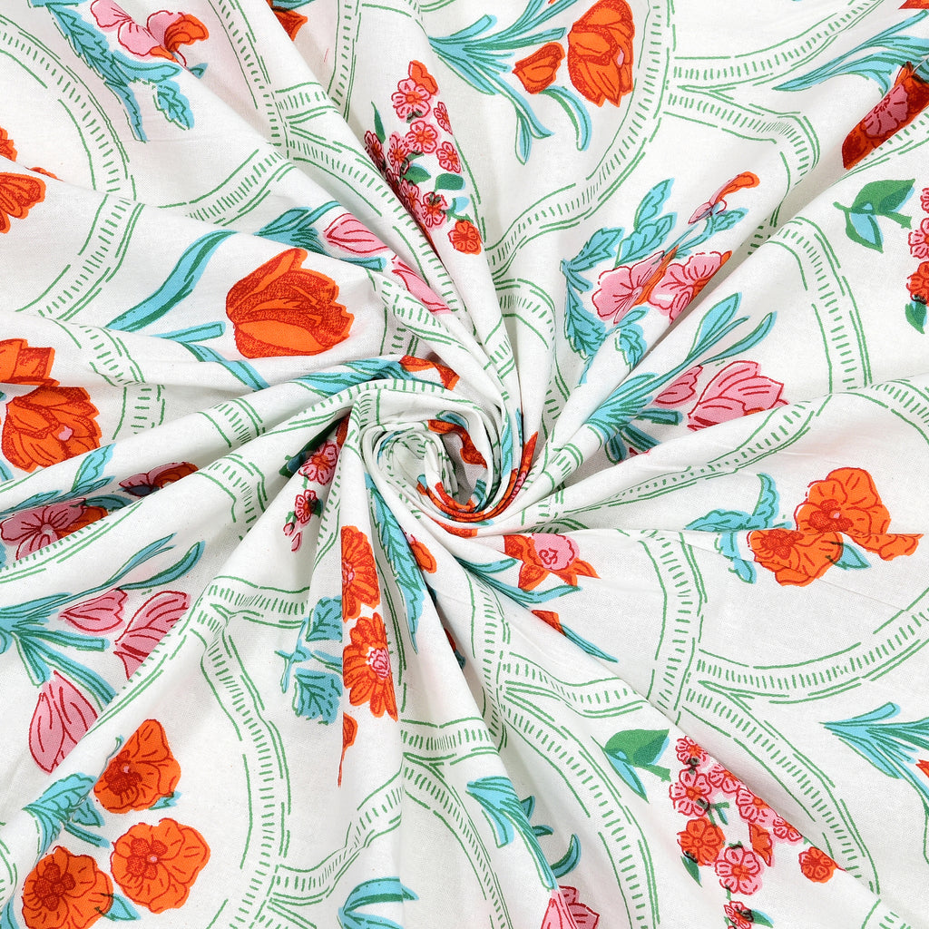 Cotton Print Bedsheet with 2 pillow covers - Botanical