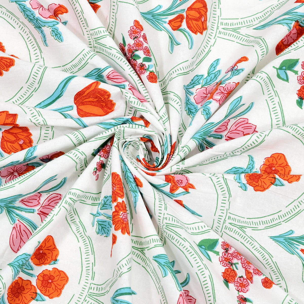 Cotton Print Bedsheet with 2 pillow covers - Botanical