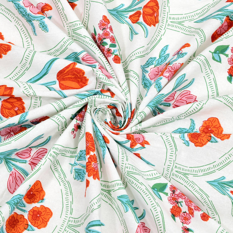 100% Premium Cotton Printed Bedsheet- Botanical