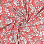 Cotton Bedsheet with 2 pillow covers - Ikat Red