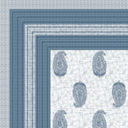 Cotton Print Bedsheet with 2 pillow covers - Blue Paisley