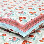 Cotton Print Bedsheet with 2 pillow covers - Botanical