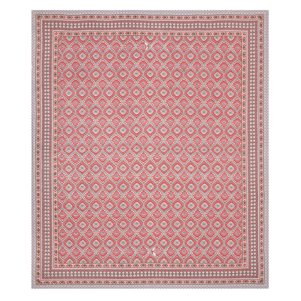 Cotton Bedsheet with 2 pillow covers - Ikat Red
