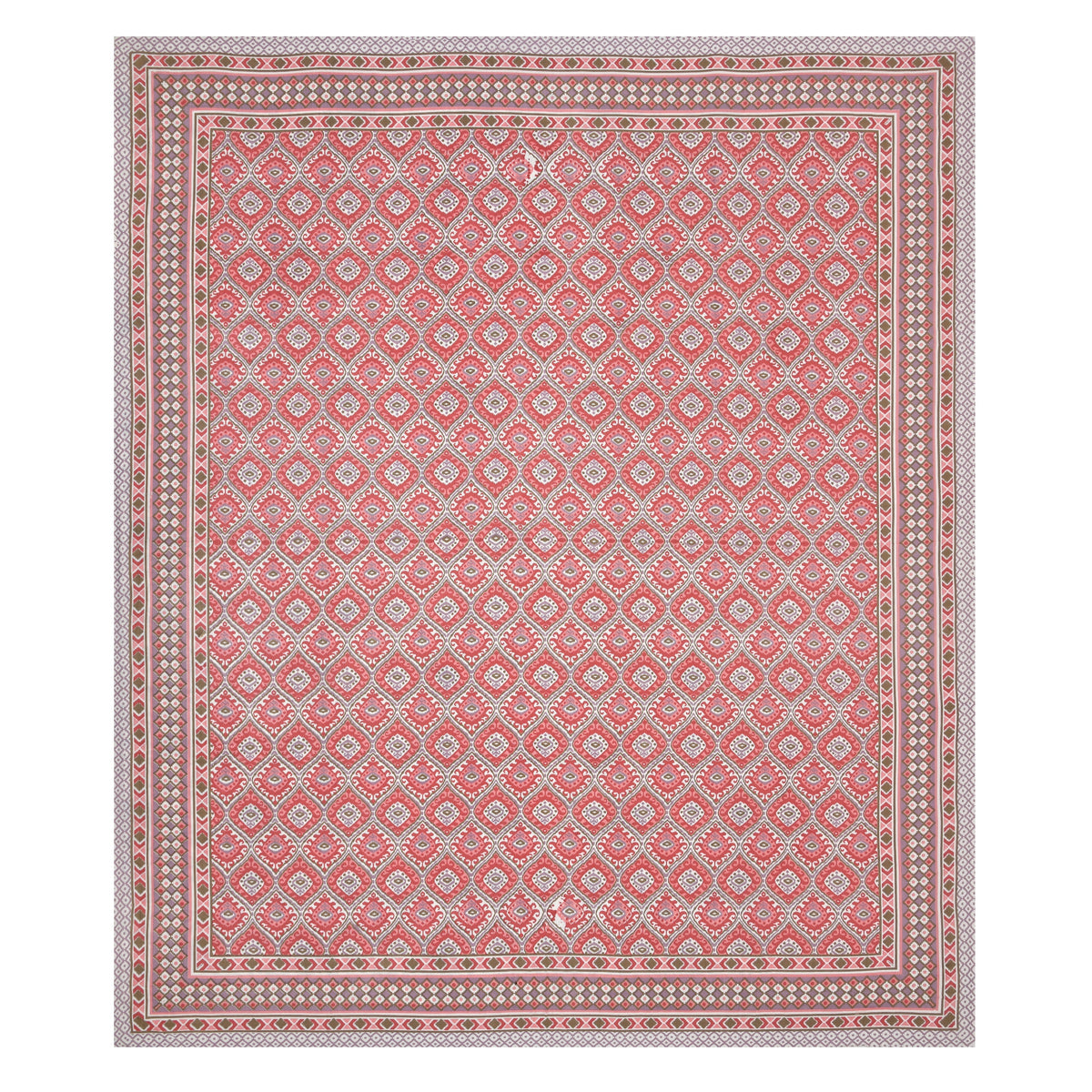 Cotton Bedsheet with 2 pillow covers - Ikat Red