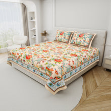 Load image into Gallery viewer, 100% Cotton Block Print Bedsheet - BIrd
