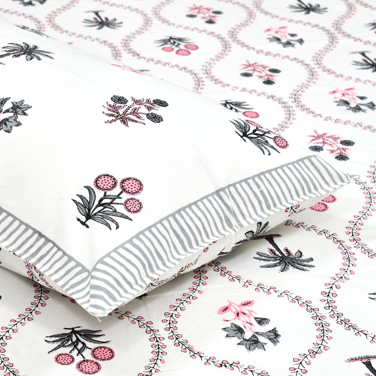 Blossom - Premium Cotton Handblock Print Bedsheet Set