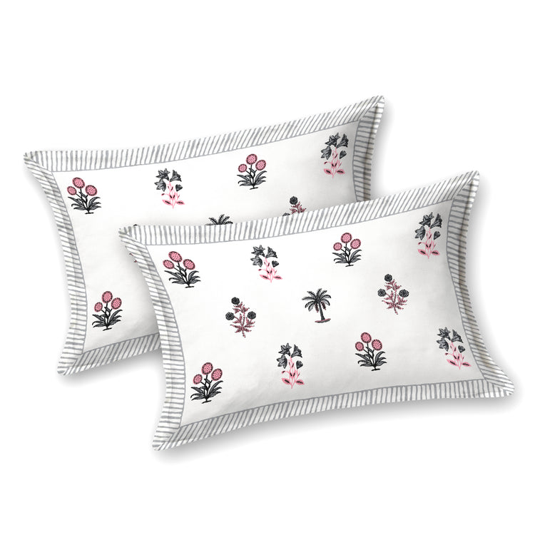 Blossom - Premium Cotton Handblock Print Bedsheet Set