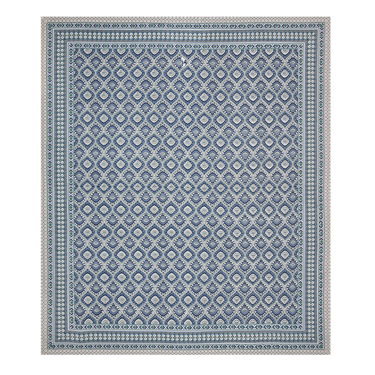 Cotton Bedsheet with 2 pillow covers - Ikat Blue
