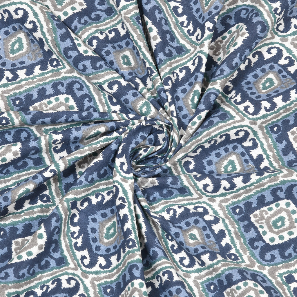 Cotton Bedsheet with 2 pillow covers - Ikat Blue