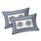 Cotton Print Bedsheet with 2 Pillow Covers - Divine Blue