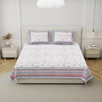 Cotton Print Bedsheet with 2 pillow covers - Starlight
