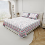 Cotton Print Bedsheet with 2 pillow covers - Starlight
