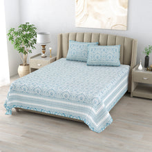 Load image into Gallery viewer, 100% Cotton Block Print Bedsheet -Royal Blue
