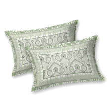 Load image into Gallery viewer, 100% Cotton Block Print Bedsheet -Royal Green
