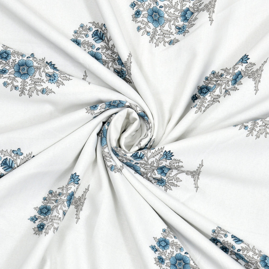 Blue Tree Cotton Reversible Mulmul Dohar for Double Bed Size