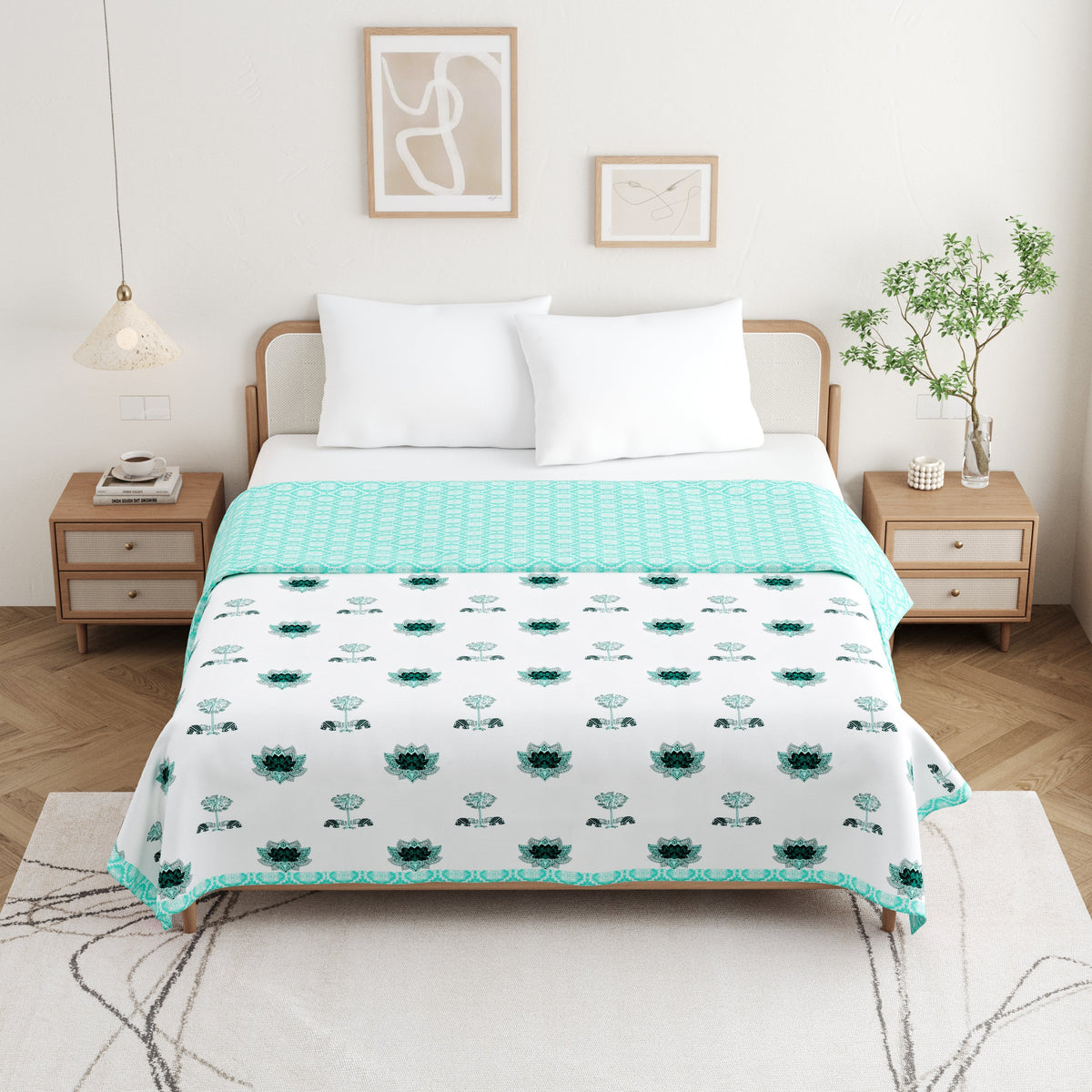Lotus Cotton Reversible Mulmul Dohar for Double bed size