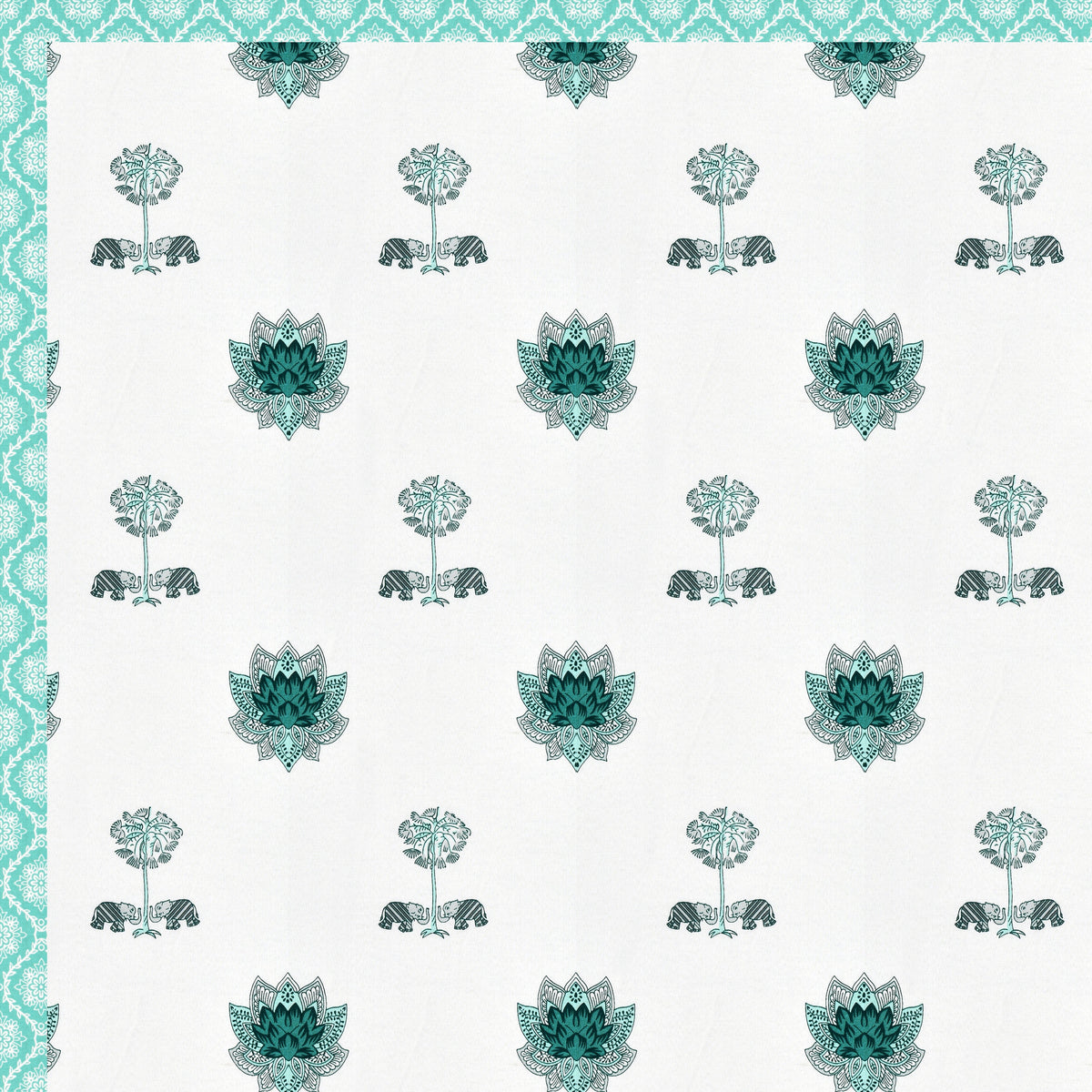 Lotus Cotton Reversible Mulmul Dohar for Double bed size