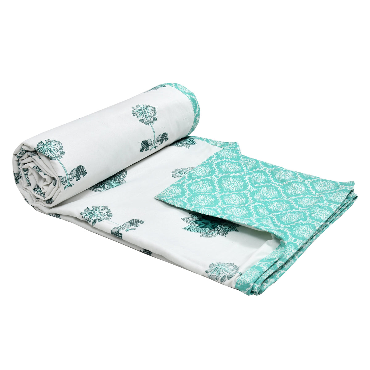Lotus Cotton Reversible Mulmul Dohar for Double bed size