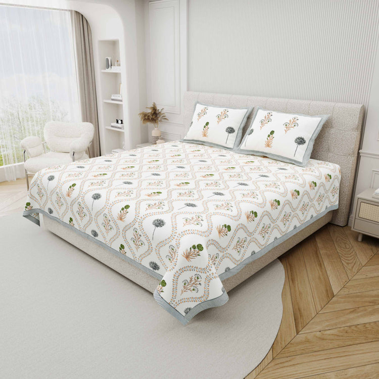 Urbana - Premium Cotton Handblock Print Bedsheet Set