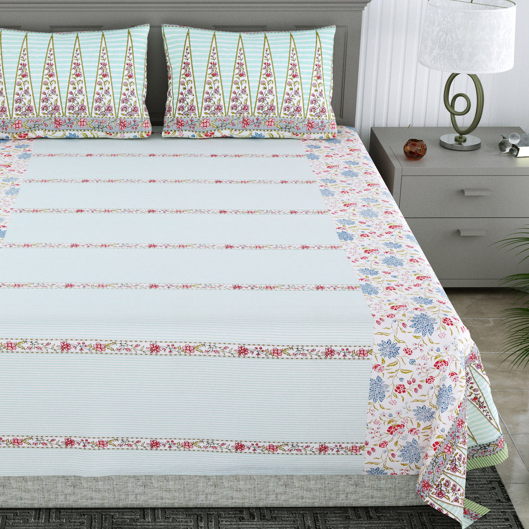 100% Premium Cotton Designer Printed Bedsheet - CONE