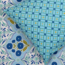 Load image into Gallery viewer, 100% Premium Cotton Designer Printed Bedsheet - Oriental Blue
