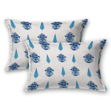 Load image into Gallery viewer, 100% Cotton Block Print Bedsheet - Blooming Blue Booti
