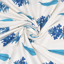 Load image into Gallery viewer, 100% Cotton Block Print Bedsheet - Blooming Blue Booti
